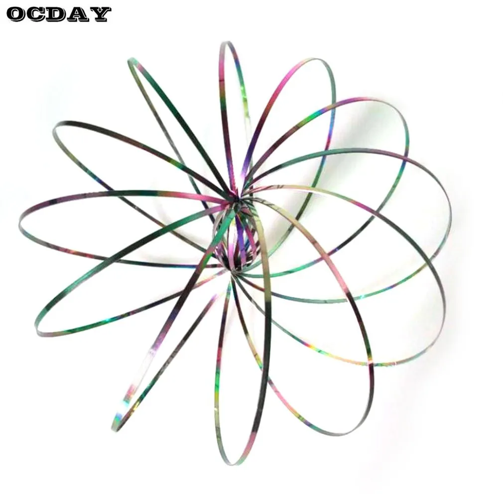 Flowtoy удивительный Flowring кинетическая Весна Spinner забавная уличная игра умный поток