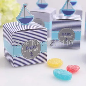 

Fashionable Style Baby on Boat Stripes Design Favor Box Wedding Candy Box Sweet Favor Boxes+150pcs/Lot+FREE SHIPPING