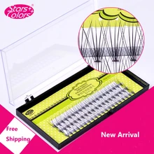 Звезды цвета прививки волос шелк имитация норковые ресницы реалистичные растения 10 корень натуральные Мягкие Толстые Поддельные ресницы