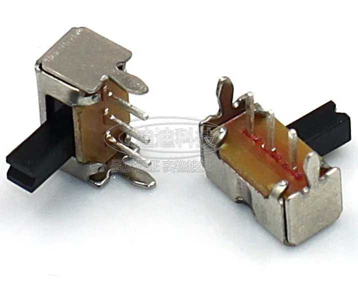 50 шт. 3-контактный PCB 2 позиции 1P2T SPDT Миниатюрный скользящий переключатель Боковая