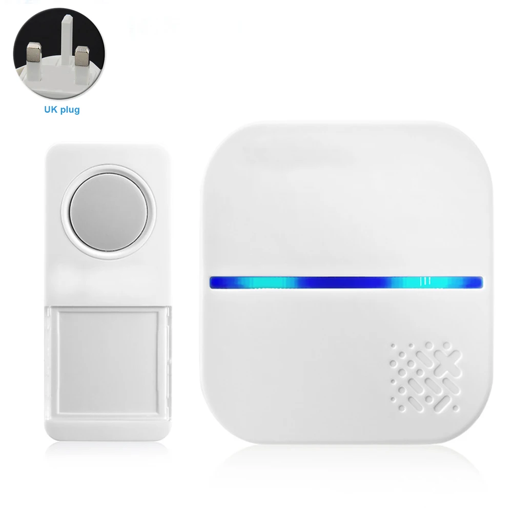 

Electronic Twin Plug-in Remote Smart Home ABS Self-Generating Power Receivers 58 Chimes Practical Wireless Doorbell Push Button