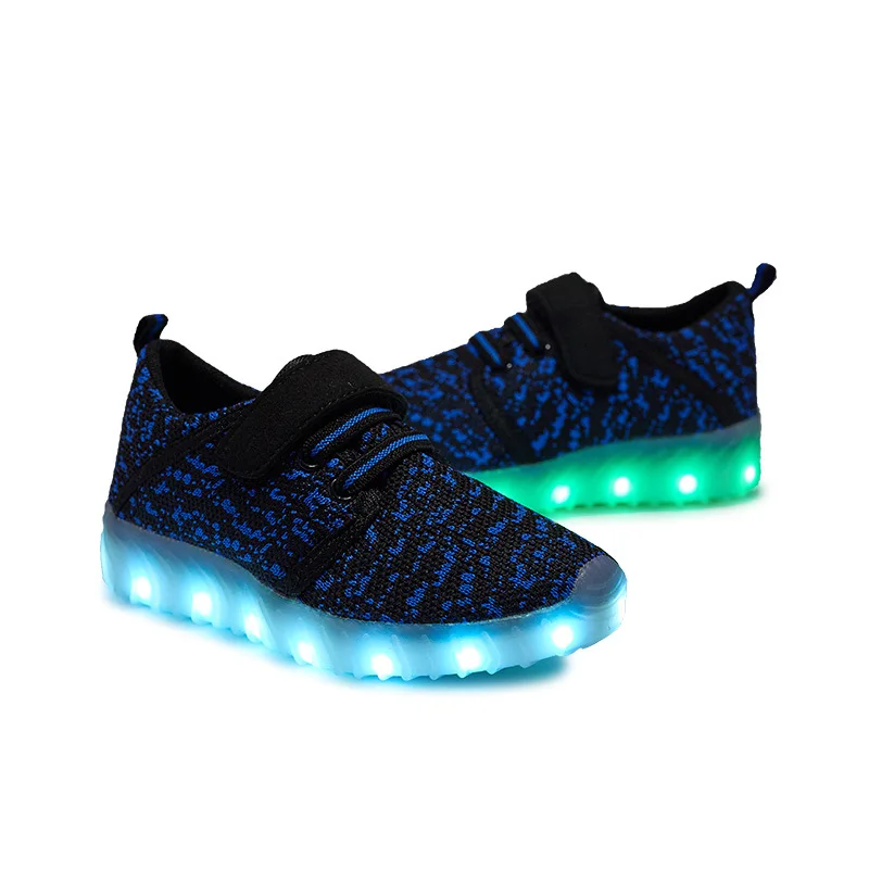 EUR 25-37 светящиеся кроссовки USB зарядка Led детская обувь мальчики девочки светящиеся теннисные Детские светящиеся кроссовки