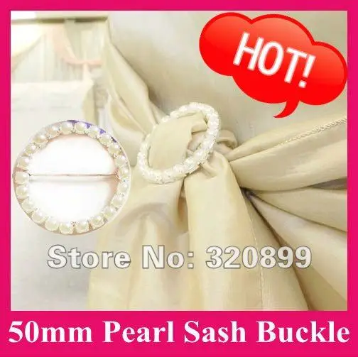 Wholesale! 100pcs/lot 50mm Outer Pearl Belt Buckle,Chair Sash Buckles