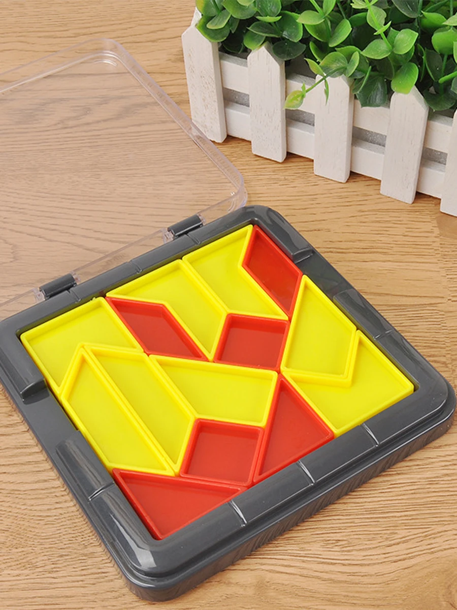 IQ Brain Teaser Educational Tangram Toy Kids Plastic Jigsaw Puzzle