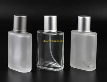 

30ml Gray Cap Flat Style Frosted Semi Clear Glass Spray Perfume Bottle Glass Atomizer Spray Refillable Bottles Empty#234