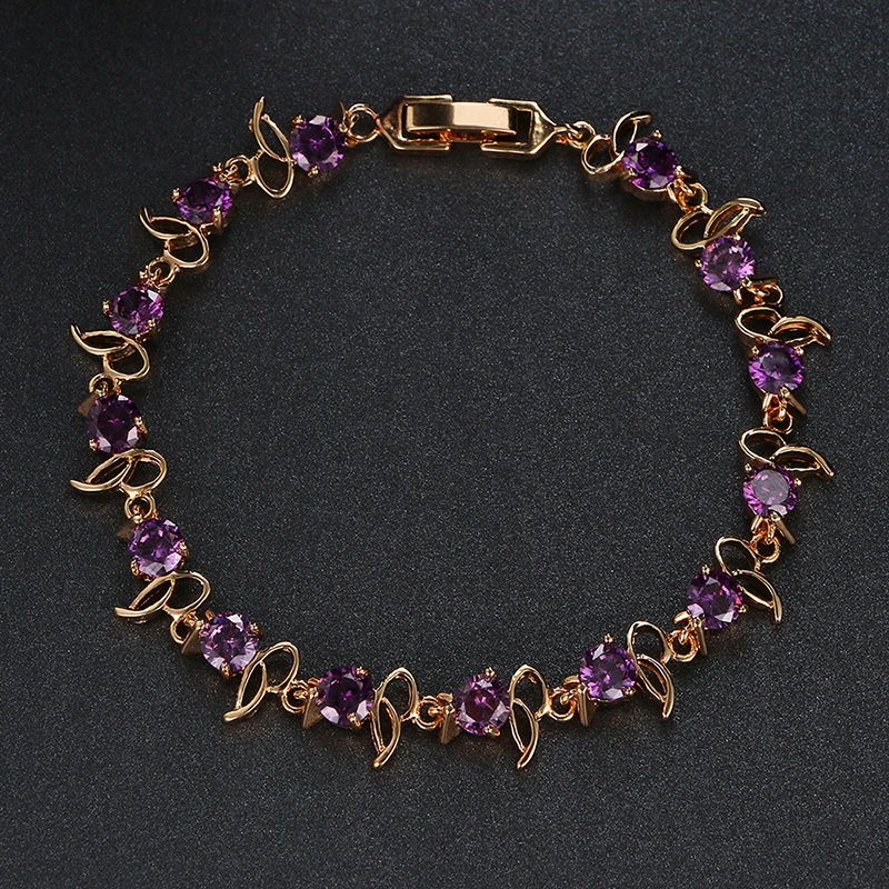 

Hot Sell 18K Gold Plated Fashion Design Cubic Zircon Bracelets Bangles Luxury Wedding Bracelet Women Gift