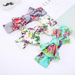 Newborn-Flowers-Print-Floral-Bow-Elastic-Hair-Band-Girls-Turban-Knot-Headbands-Children-Headwear-Baby-Hair