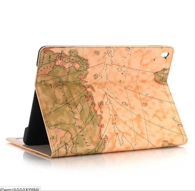 

Slim Flip Stand case For iPad Pro 12.9 A1670 A1671 Retro Map style PU Leather case for Apple iPad Pro 12.9 2017 + Stylus Pen