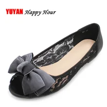 Г. летние туфли с открытым носком женские туфли на плоской подошве, элегантные с бантом женские туфли на плоской подошве, женская брендовая обувь, большие размеры 41 ZH2823