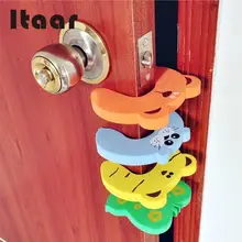 Baby Kids Safety Protect Hit Guard Lock Clip Edge EVA Animal patterns Cute Door clamp Safe Card Door Stopper