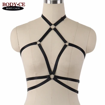 

Women Sexy Body Harness Lingerie Strappy Adjust Bondage Tops Cage Bra Fetish Pastel Goth Harajuku Exotic Appare Dance Underwear