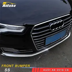 ANTEKE для Audi A6 2019 C8 стайлинга автомобилей переднего бампера защитный чехол для крыла крышка обрезная рамка внешние аксессуары