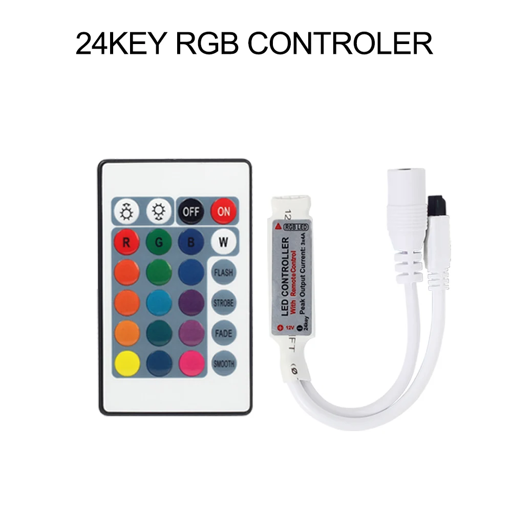 DC12V мини светодио дный контроллер RGB контроллер RGBW 24key 44Key 40Key ИК/17Key РФ Пульт дистанционного управления для светодио дный полосы света 3528 5050