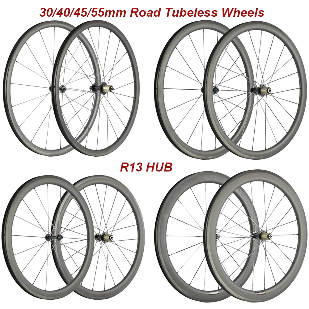 

Super light hub Carbon Wheels T700 30/40/45/55mm Tubeless Chinese Road/Racing Bike Carbon Wheelset