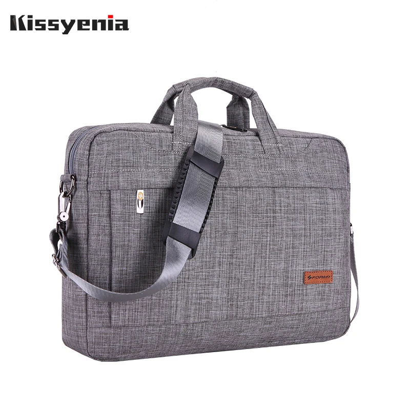 Kissyenia 14 15 بوصة كمبيوتر محمول حقيبة الرجال للماء الرسمي حقيبة أعمال للكمبيوتر قدرة للتمديد حقائب كتف KS1198