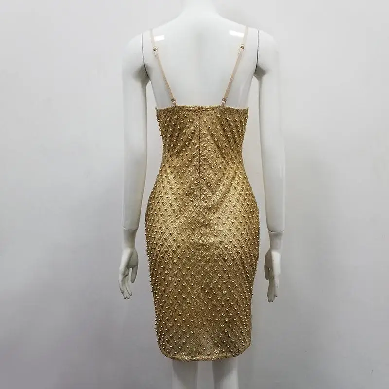 Top-Quality-Sexy-V-Neck-Gold-Women-Summer-Dress-2018-Knitted-Elastic-Party-Dress (2)