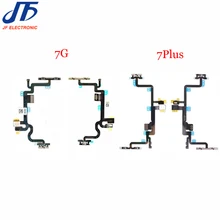 10 шт./лот 7G мощность вкл/выкл громкость, выключение звука Переключатель гибкий кабель с металлическим кронштейном для iPhone 7 7g Plus Замена