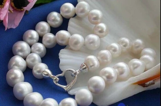 

FREE SHIPPINGHUGE 17" 14MM WHITE ROUND FRESHWATER PEARL NECKLACE 925SC p1799 AAA