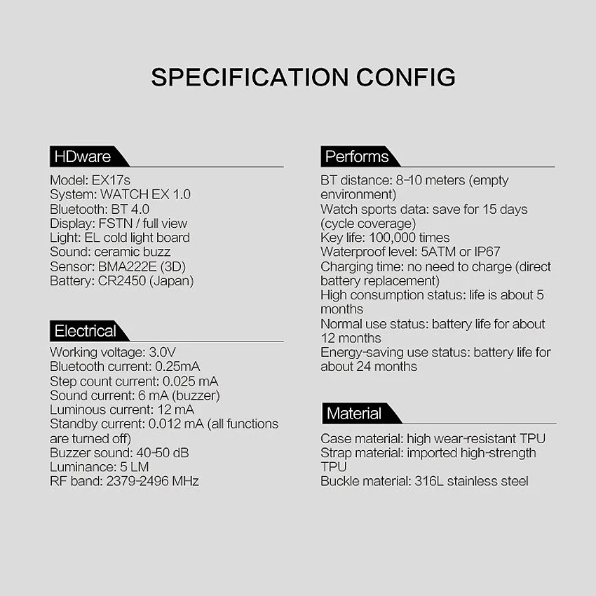 M-juniu EX17S smart watch GMT Two Places All-day Activity Record Sport Information Reminder Men 1.24 Inch Display Smartwatch