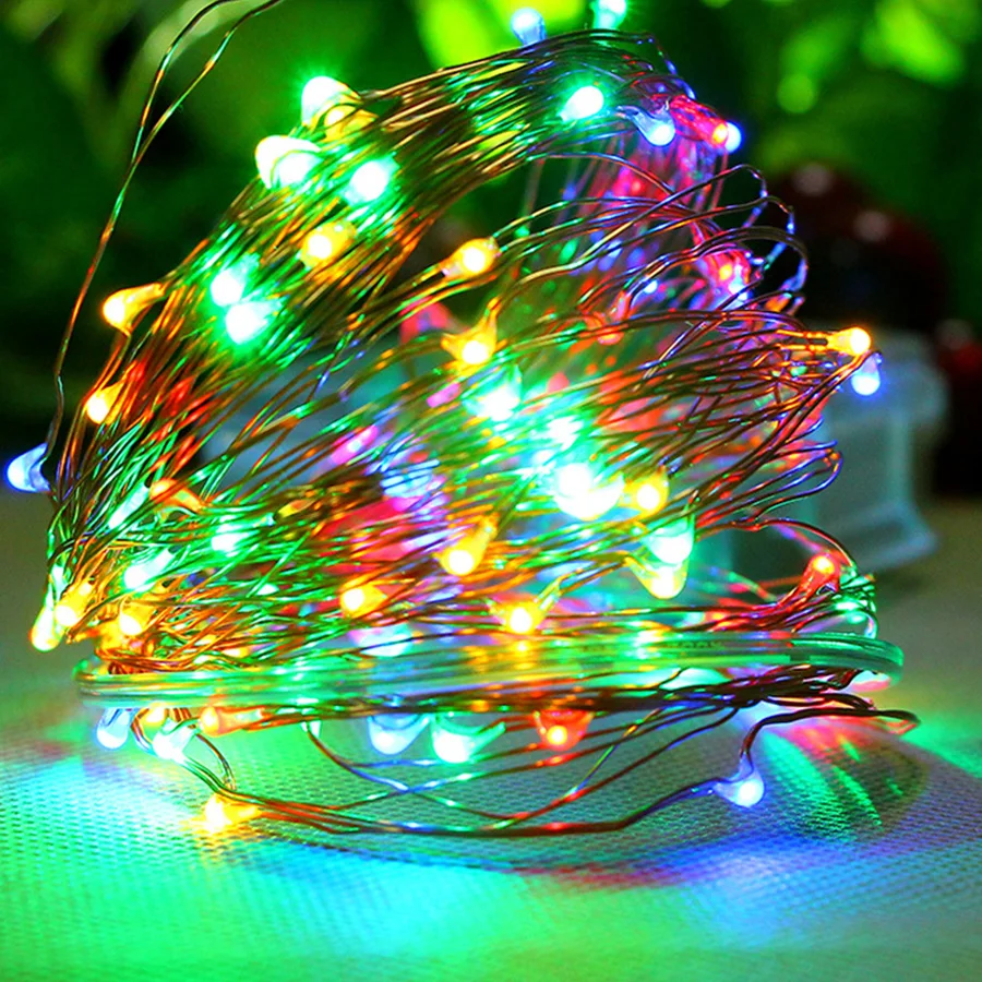 3 м/5 м/10 м/12 м светодиодный Звездное строка батарея огни Фея светодиодный прозрачный Медный провод для вечерние на свадьбу, Рождество