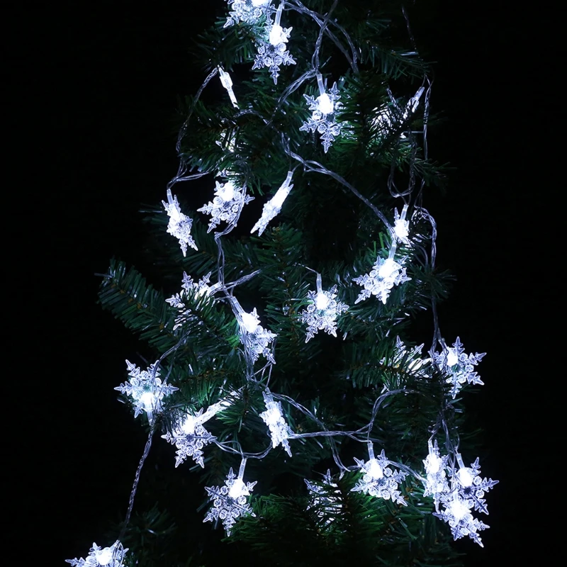 YAM 5 м 40 светодиодный Снежинка декоративные святящиеся полосы 220 В ЕС вилка вечеринка, праздник, Рождество 8 режимов освещения в наличии