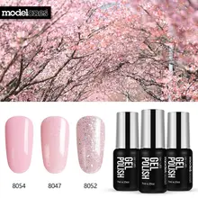 Modelones 3 шт./лот набор гель-лаков для ногтей комплект Полупостоянный УФ Фиолетовый лак для ногтей Дизайн ногтей замочить от Led УФ ногтей салон набор