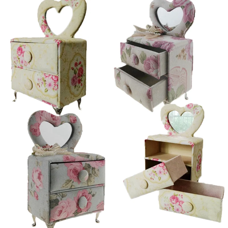 

CXZYKING Fashion Doll Accessories Jewelry Box Furniture Decor European Style Dolls House Toys For Baby Girls Best Birthday Gifts