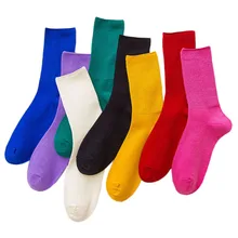 Корейский конфетных оттенков забавные женские носки Harajuku хлопок искусство Дамы Комплект носков счастливые Женские повседневные хипстерская уличная одежда носки