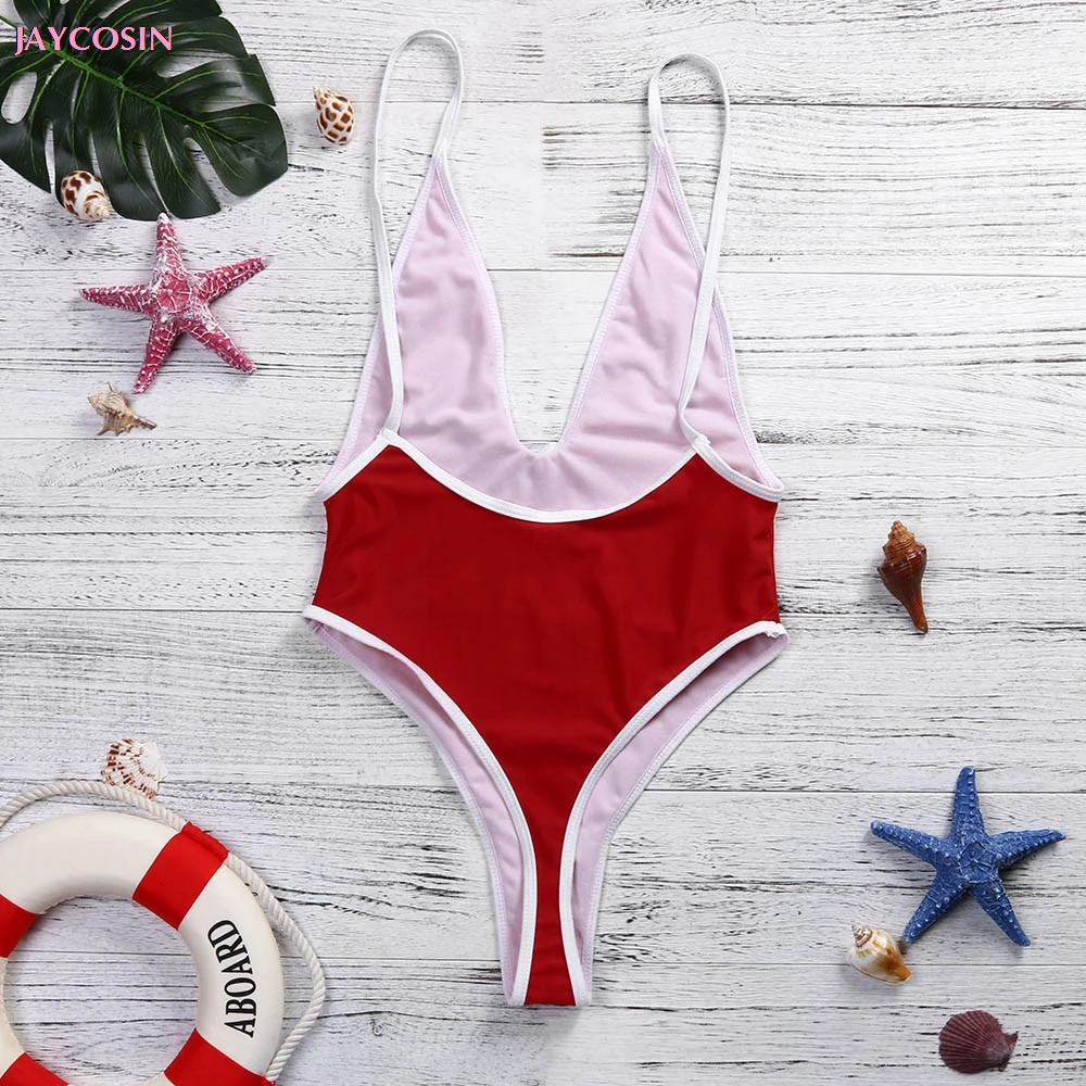 JAYCOSIN 2019 Instagram Купальники S XL женские стринги с V образным вырезом цельный принт