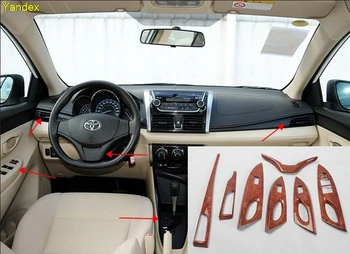 

Yandex carbon fiber style peach wood interior car modified carbon fiber car interior personality for Toyota Yaris Vios 14-16