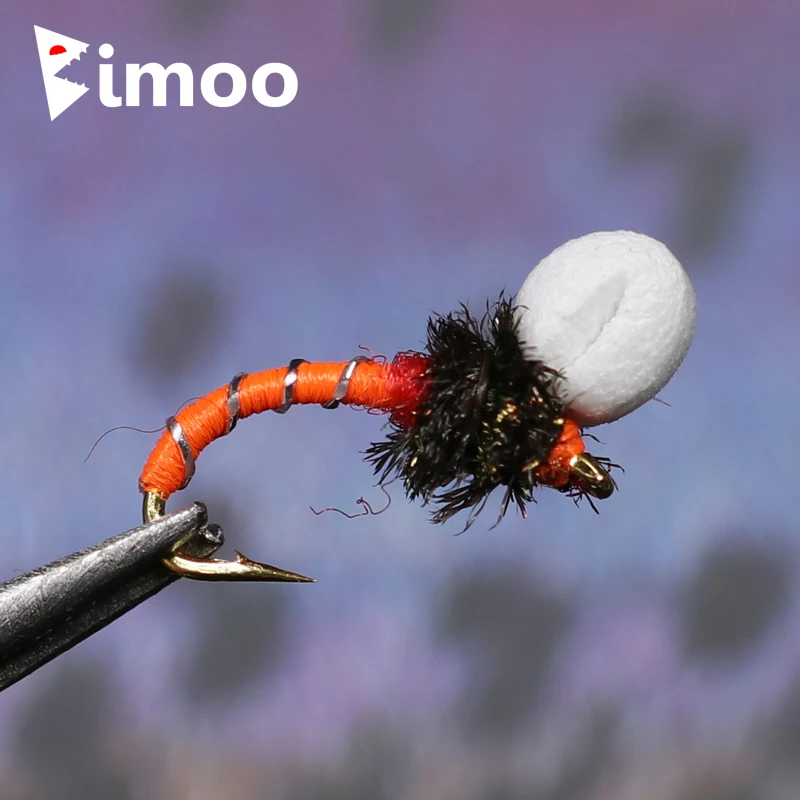 Bimoo 12 шт. #14 подвесной зуммер Нимфа нахлыстом мухи форель зуммеры Красный