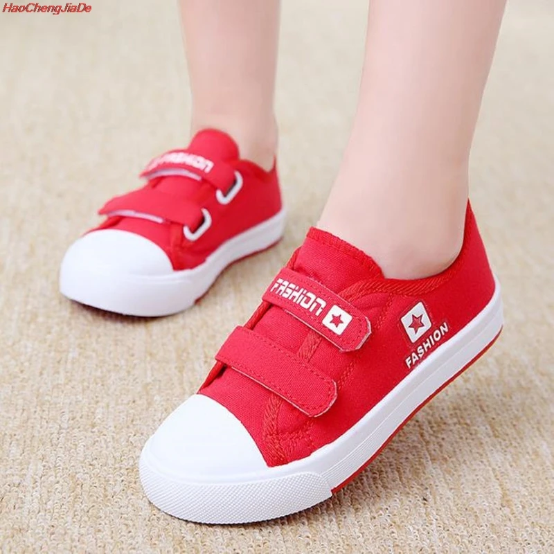 HaoChengJiaDe قماش الأطفال أحذية الرياضة تنفس الفتيان رياضية العلامة التجارية الاطفال أحذية للفتيات عارضة الطفل شقة قماش أحذية