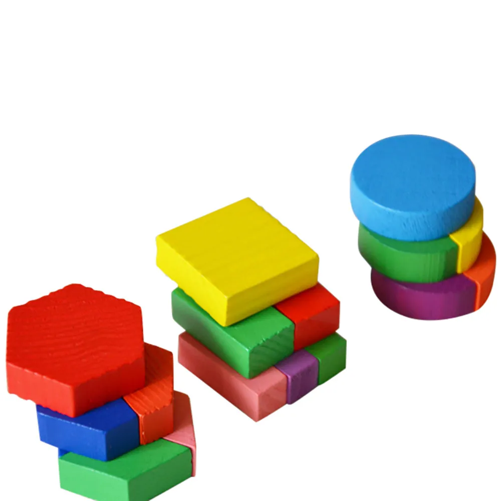 3D Геометрия Форма Образование блоков детей нетоксичные краски ранние дети учатся головоломки Монтессори метод для забавная игрушка