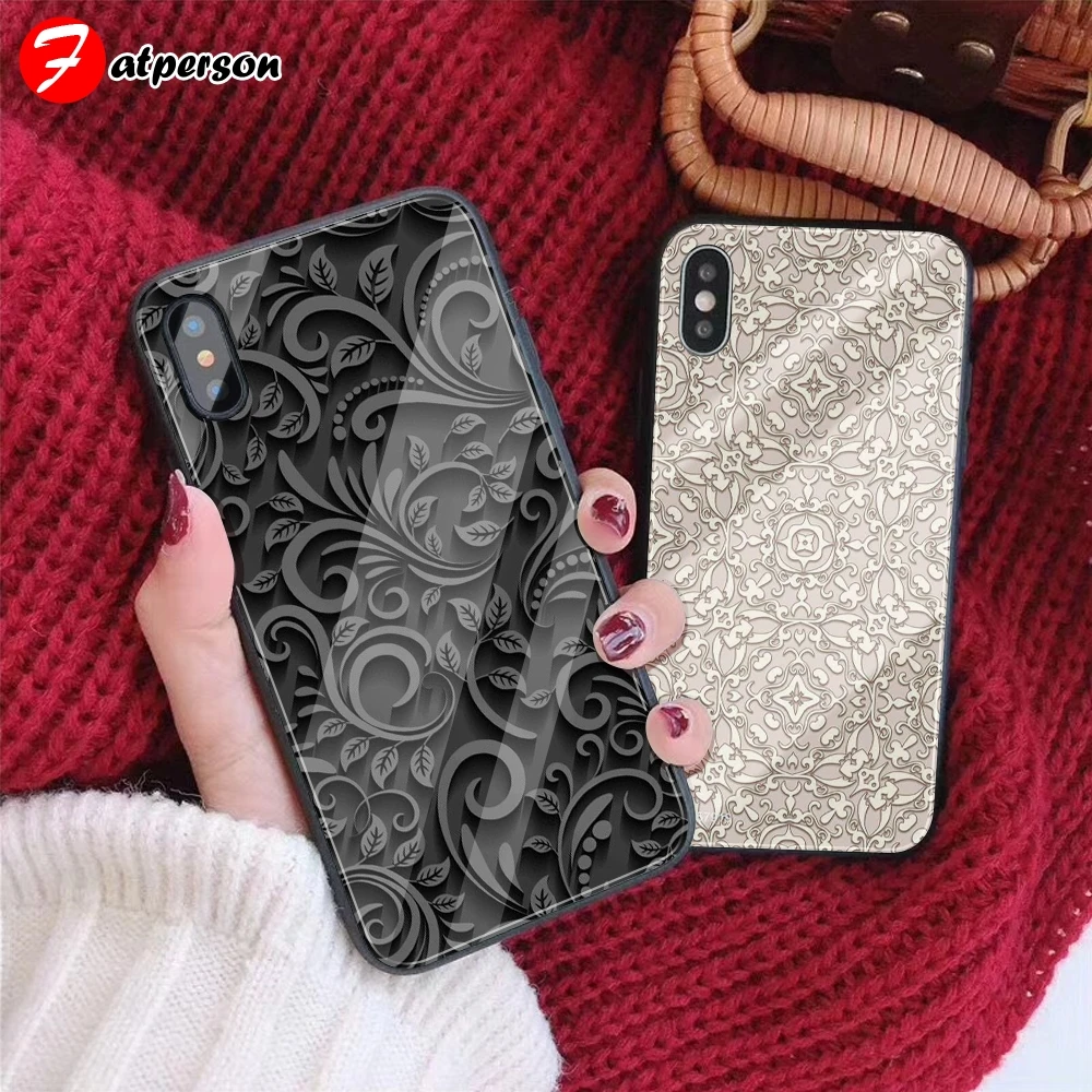 

wallpaper DIY Phone Case For iPhone 8 7 6 S Plus capa Tempered Glass Customized Phone Cover for iPhone X XR XS MAX
