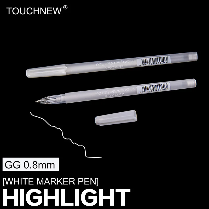 Touchnew 12Pcs Highlighter Liner Sketch Markers White Ink Art Drawing Micron Grafiti Pen Design School Supplies | Канцтовары для