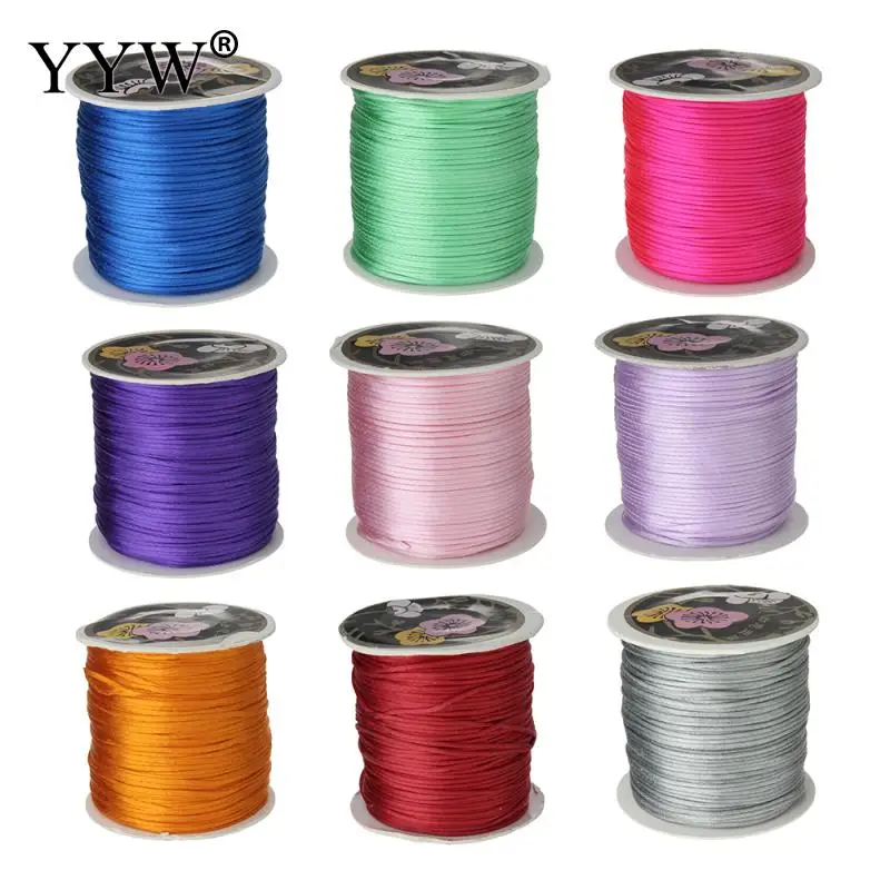 

70m/PC 1mm Reel of Nylon Blend Color Black Chinese Satin Silk Knot Macrame Cord Beads European Braided Wire 2018 Wholesale
