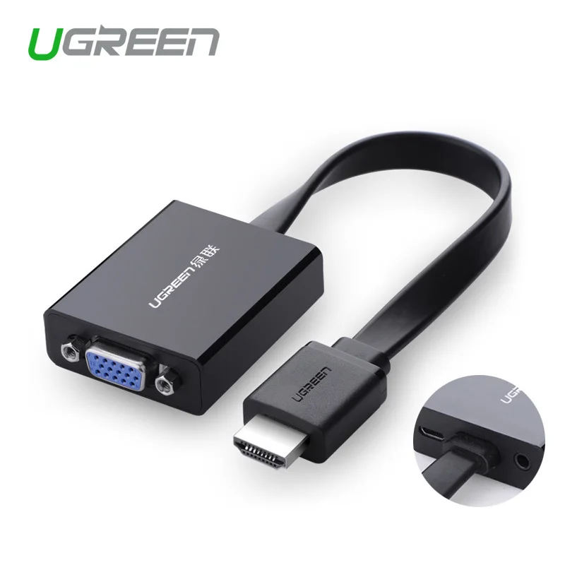 Ugreen 1080P HDMI to VGA adapter digital to analog audio converter cable for Xbox 360 PS3 PS4 PC Laptop TV box to Projector Ugreen 1080P HDMI to VGA adapter digital to analog audio converter cable for Xbox 360 PS3 PS4 PC Laptop TV box to Projector
