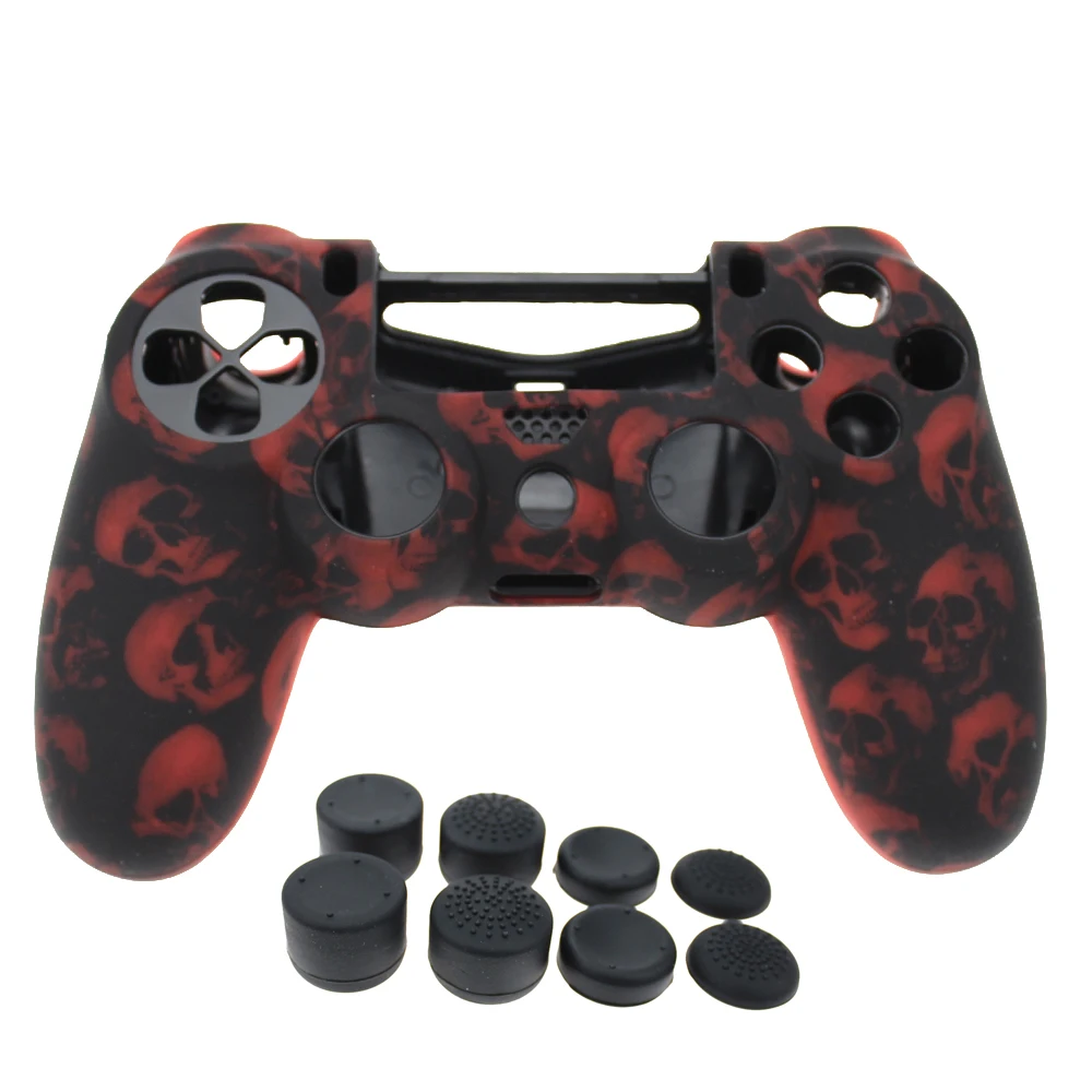 Защитный Камуфляжный силиконовый гелевый Чехол для геймпада Playstation 4 PS4 Pro Slim + 8