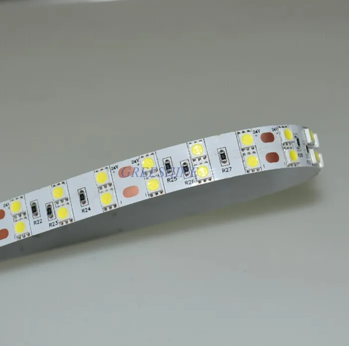 

28.8W/M 120leds/M 5050 LED Strip Light RGB Flexible Light White SMD 5050 LED Tape Double Line Nature White Free Shipping 30M/lot