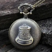 Античный бронзовый Австралия AC DC адский колокол кварцевые карманные часы Подвески Ювелирные ожерелья для женщин мужчин