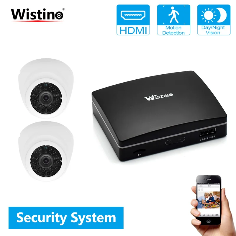 

Wistino H.265 2MP CCTV Security System Kit 4CH Mini NVR 2pcs IP Camera Outdoor Surveillance Monitor Kits Night Vision 1MP 1.3MP