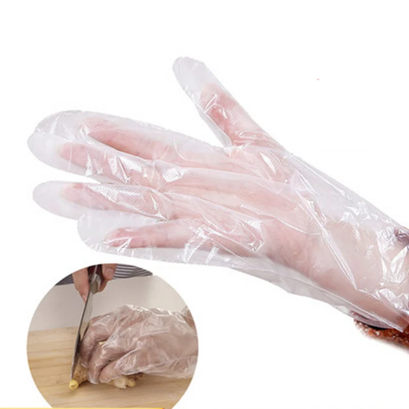 

100pcs Clear Disposable Gloves Eco-friendly Food Gloves for Restaurant Hotel Handling Raw Chicken BBQ kitchen accessories