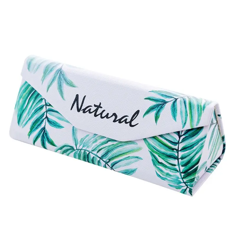 

Flower Printed Sunglasses Case Women Folding Triangle Glasses Case Girl PU Leather Lightweight Eyewear Box funda gafas