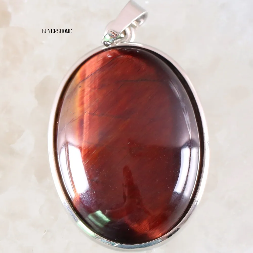 

1Pcs Oval 35x25MM Natural Stone Beads Red Tiger's Eye Pendant Fit Necklace For Girls Women Jewelry Gift K670