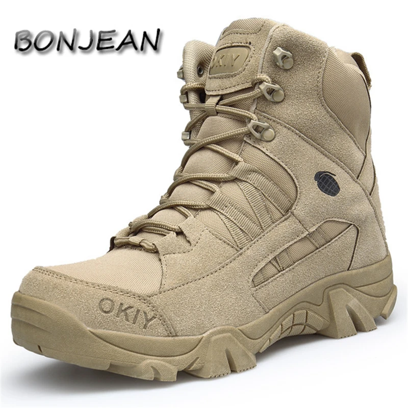 

New Fashion Military Boots Men's Comfortable Ankle Boots Men Work Shoes Army Desert Combat Boots Men Snow Footwear Herrenschuhe