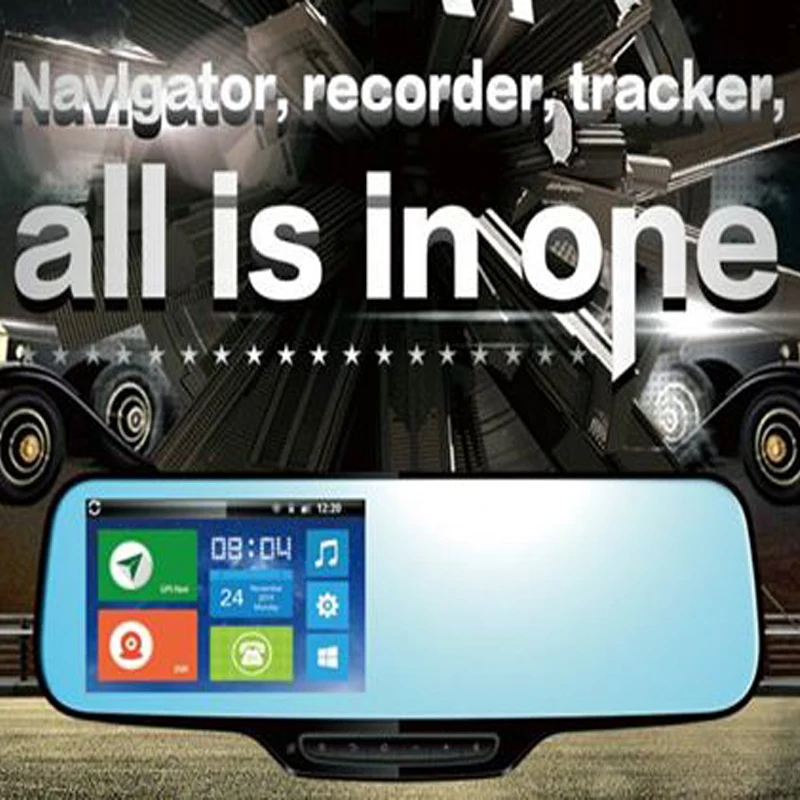 1080P 3G Android Mirror Strap Monitor with Dual Camera for All in One Google Map Navigation