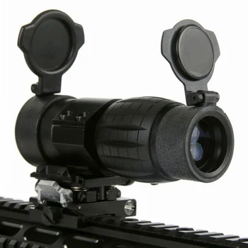 

Aim 4X FXD Magnifier Scope With Flip To Side QD Mount Tactical Optics Riflescope Hunting Shooting Rifle Sight AO5338