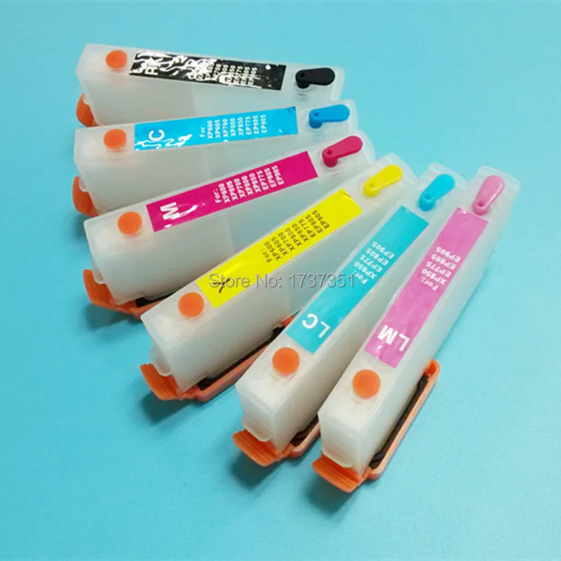 

6 color IC80 refill ink cartridge with auto reset chip permanent use for epson EP-977 EP-907 EP-807 EP-707 EP-777 Printer