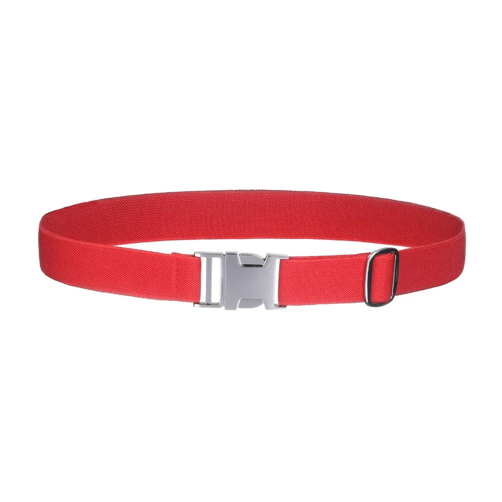 Toddler Kids Boy Buckle Belt Adjustable Elastic Child Silver Buckle Belts for Girls Red//White//Black 3 Pieces