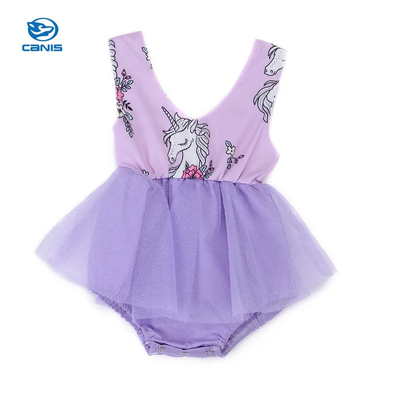 

CANIS Newest Cartoon Newborn Baby Girl Bebe Girls Unicorn Tulle Bodysuit Jumpsuit Fancy Dress Outfits Kid Costume Sunsuit Kids